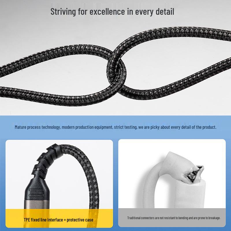 100W E-Marker PD Fast Charging Type-C to Type-C Cable, 5A, 60W Data Transfer