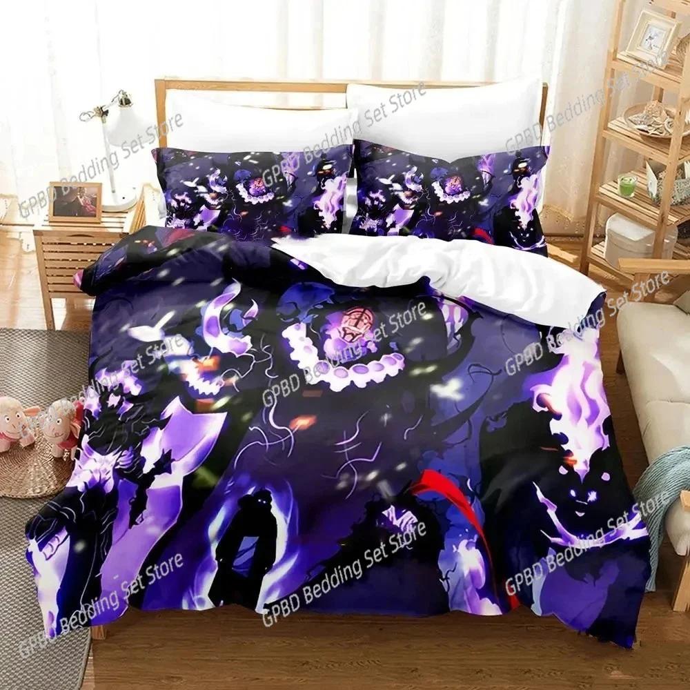 Comforter 3D Printed Anime Solo Leveling Bedding Set Bedroom Soft Modern S Comefortable And