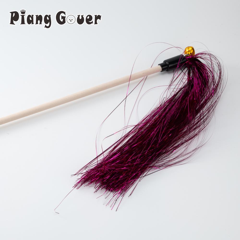 1pc Cat Toy Wooden Cat Toy Stick With Bell Plastic Tassel Pet Toy Wand