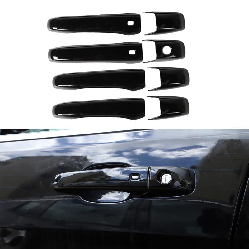 1 Set Black ABS Car Exterior Door Handle Cover Trim with Smart Keyless Entry Fit for Chrysler 300 Sedan 2011-