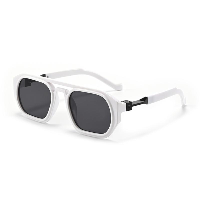 

Ins Latest Vintage Retro Polygonal Square Shape Double Bridge for Women Sunglasses Y2K Fashion Transparent Gradient Lenses Men Popular Frame UV400 as picture