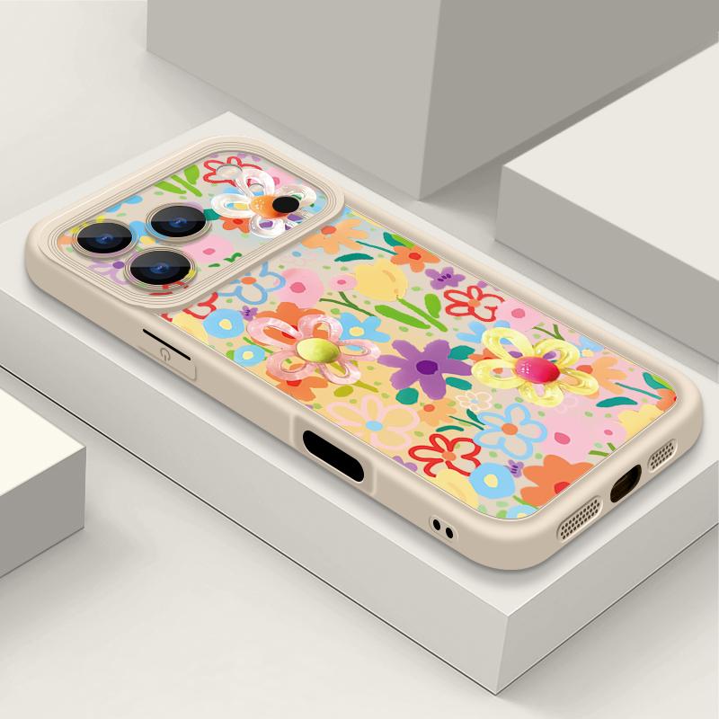 Etui na telefon z nadrukiem kreskówkowych kwiatów dla iPhone 17 Pro Max Air 16 15 Pro Max 14 13 12 Pro Max 11 Przezroczysty miękki pokrowiec na tył z TPU