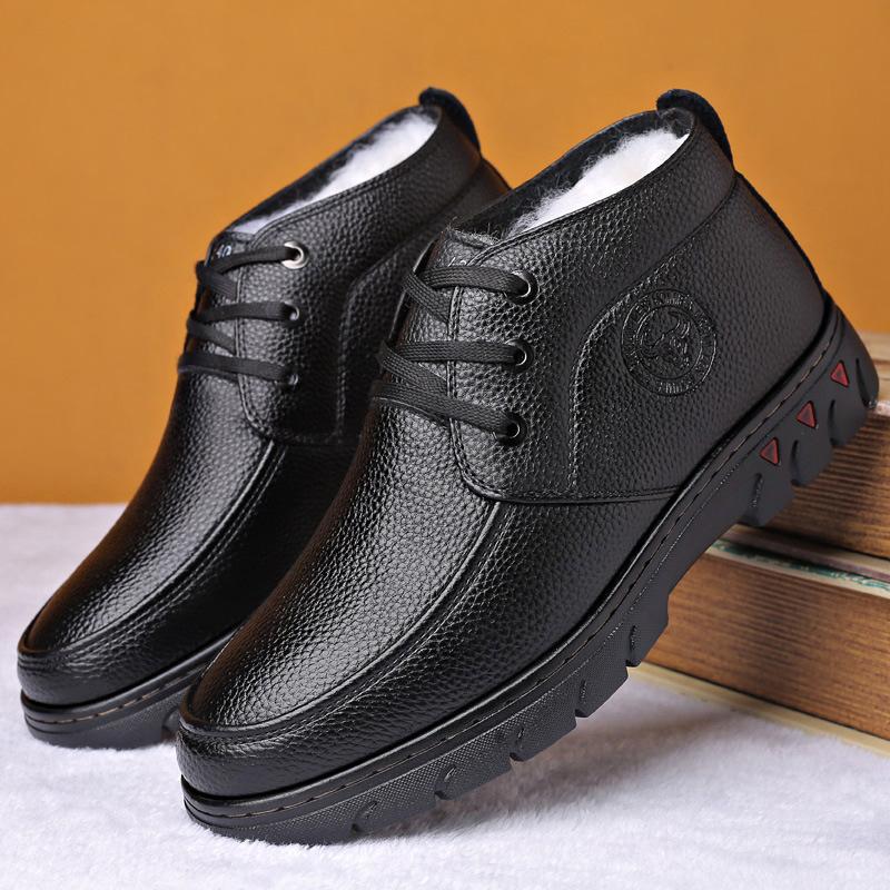 Luxury Brand Men Winter Snow Boots Warm Thicken Men's Ankle Boots Bot Fashion Male Business Office Formal Leather Safety Shoes