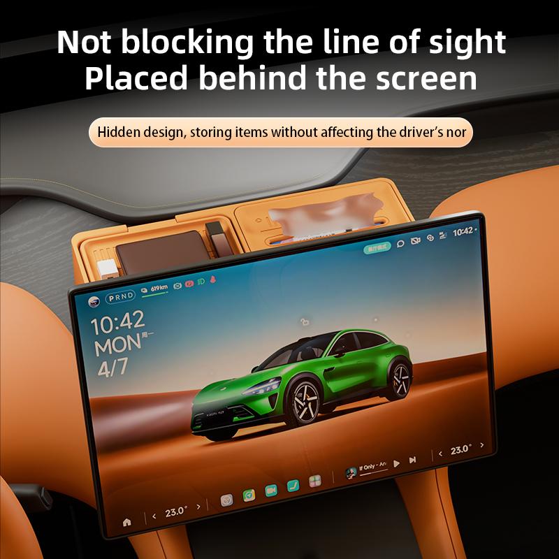 Storage Box For Xiaomi Yu7 2025 Dashboard Screen Center Console Organizer Phone Holder Interior Accessories