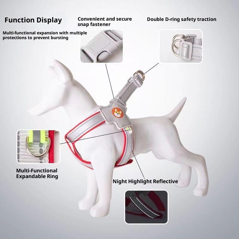 Köpek Tasması Yelek Tipi Evcil Hayvan Göğüs Kayışı Köpek Gezdirme Tasması Küçük ve Orta Boy Corgi Ayı Teddy Tasması