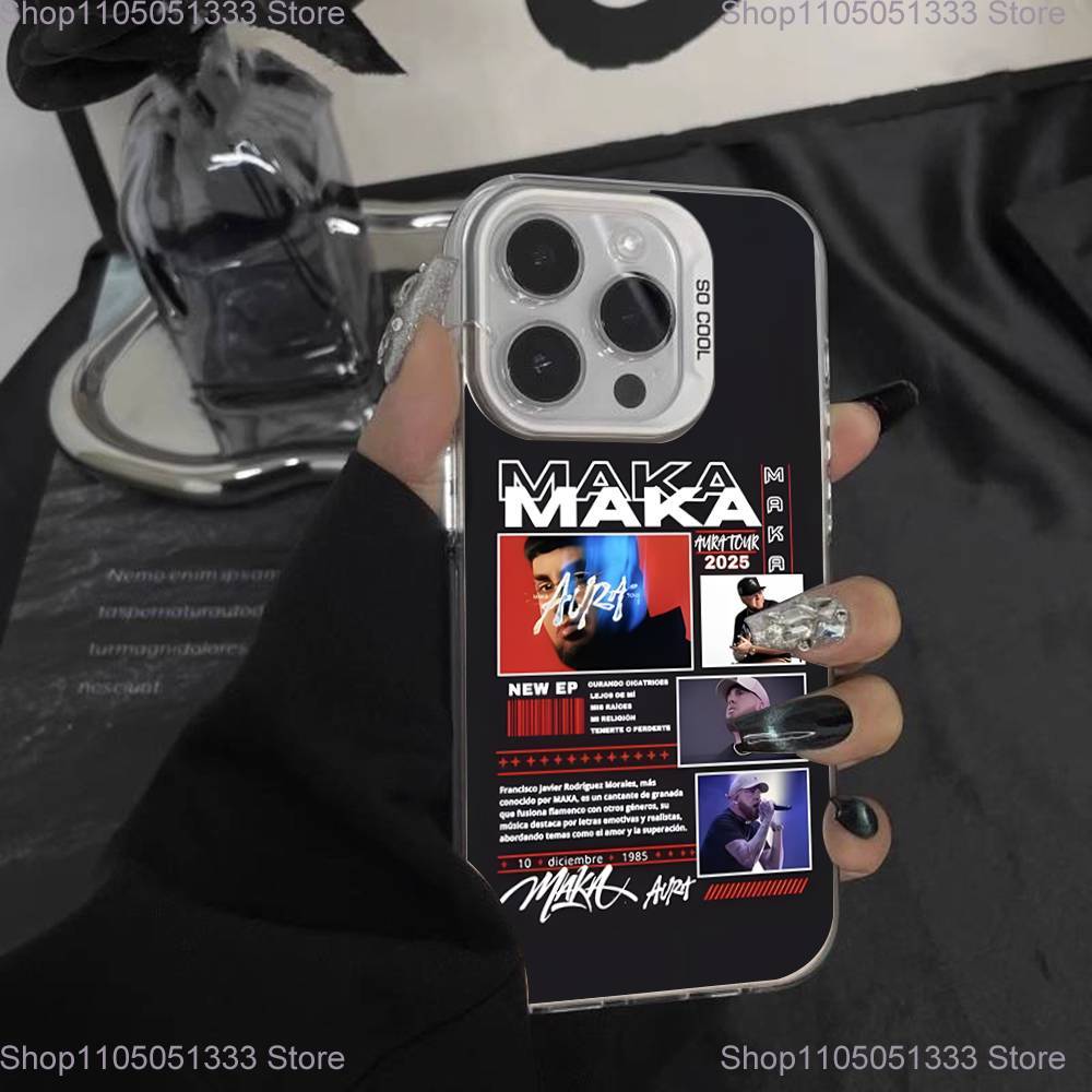 Rapper Maka Aura 2025 Tour Phone Case For iPhone 16,15,14,13,12,11,Pro,XS,Max,Plus,Mini,SE White Candy Matte Shockproof Cover
