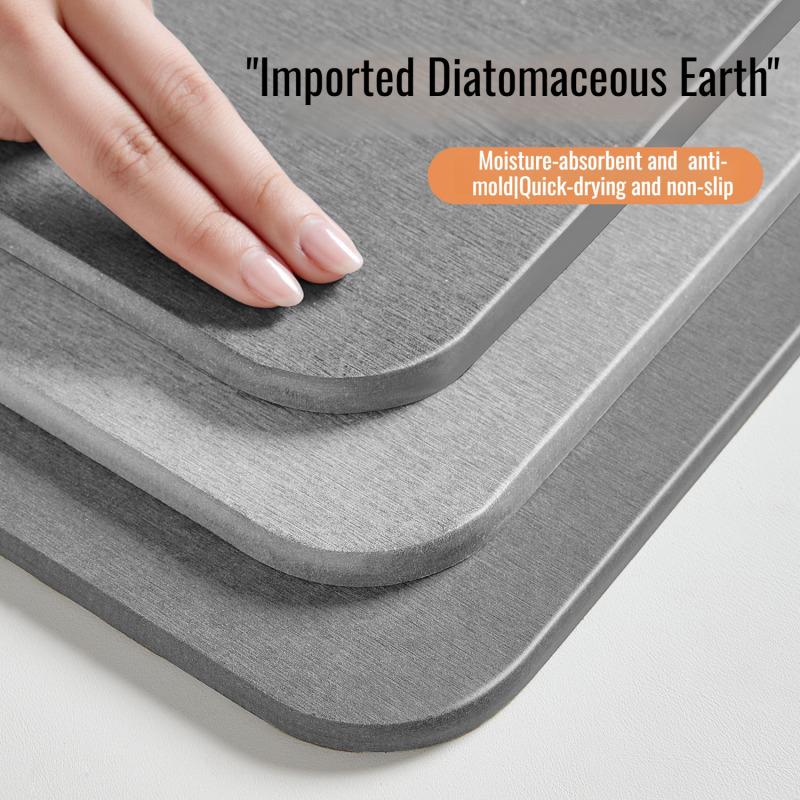 Diatomite foot mat hard mat diatomite hardboard bathroom floor mats bathroom absorbent non-slip mat quick-drying doormats