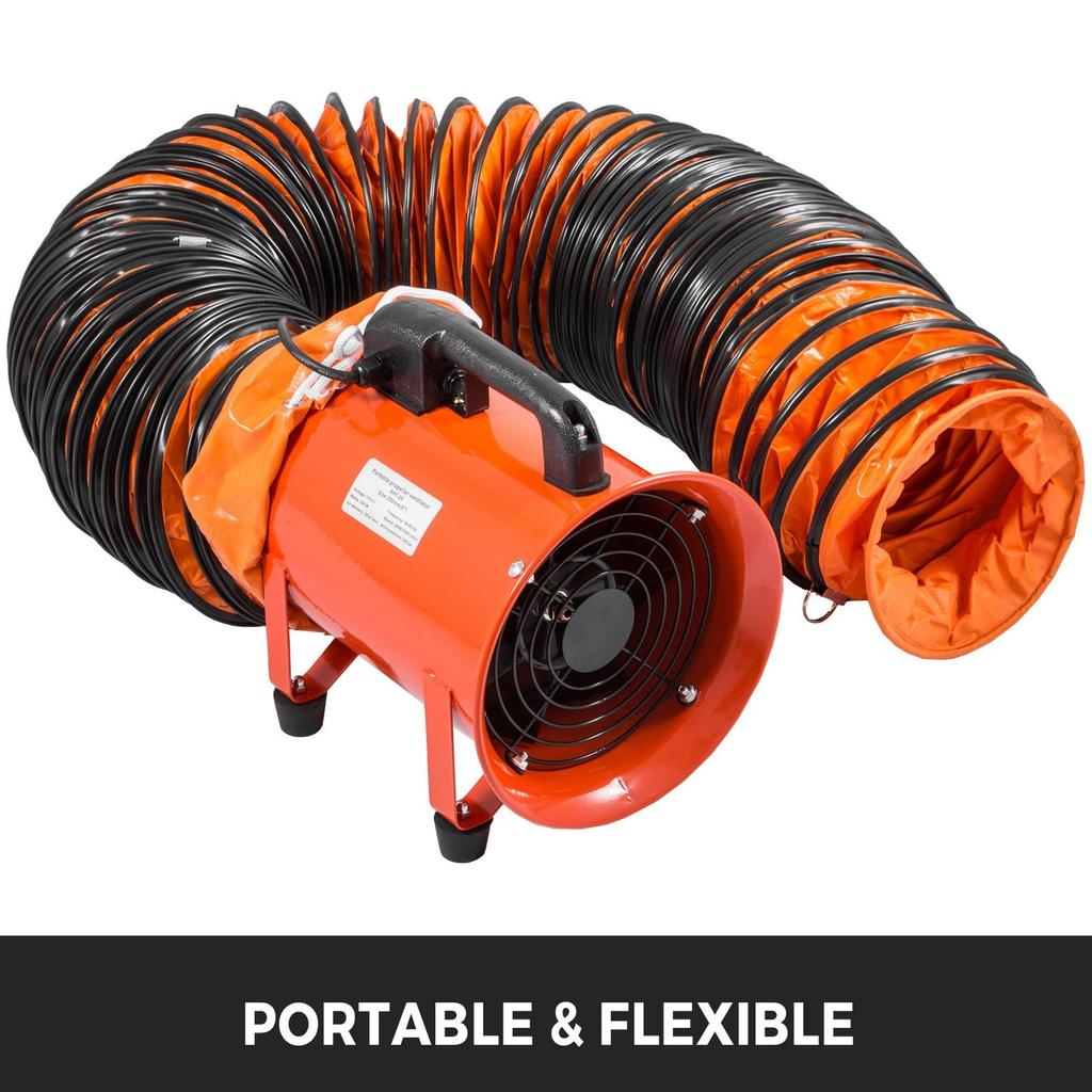 7,6 M/25 Fuß Flexibler PVC-Schlauch für Abluftventilator mit 250 mm/10" Durchmesser
