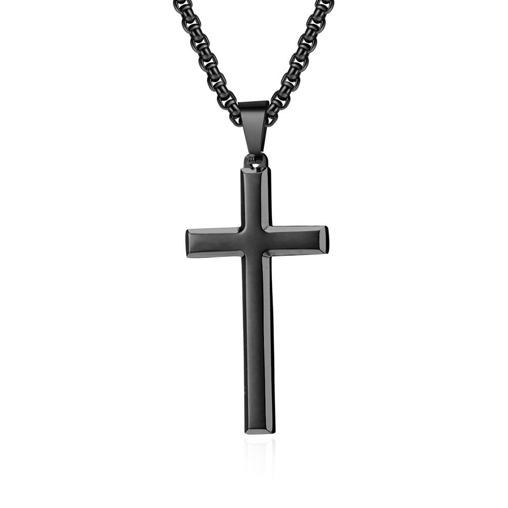 Ciondolo a Croce in Acciaio Inossidabile con Pendenza Minima Collana Stile Unisex per Uomo e Donna