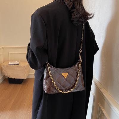 Rhombus Chain Armpit Bag 2025 Winter New Casual Shoulder Bag High-end Versatile Women's Bag