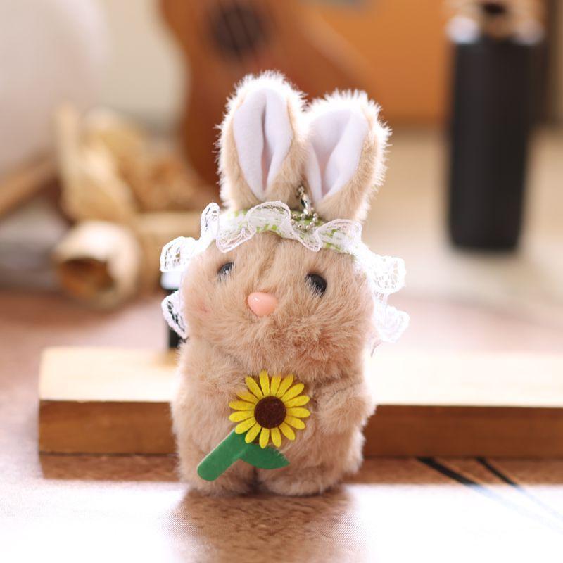 Cute Flower Rabbit Bunny Plush Animals Doll Stuffed Toy Keychain Pendant Backpack Hangings Decor Girly Bag Kids Gifts