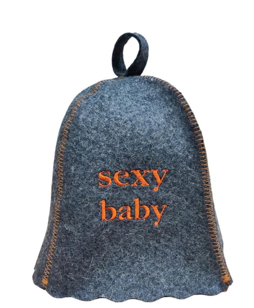 

Шапка для сауны и бани SUNROZ Sexy baby натуральный войлок Серый (SUN-LA-871)