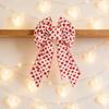 Valentine's Day Bow Heart Wreath Red Heart Christmas Tree Topper Bow Tie Decor for Romantic Party Home Celebration