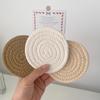 8 Pieces Cotton Rope Woven Placemats With Stand Insulation Pads For Drinks Woven Coaster Set Home Decoration