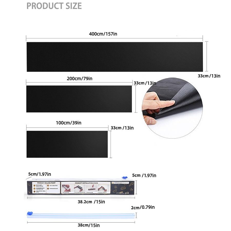 Grill Mats for Outdoor Grill Reusable Heat Resistant Grill & Baking Mat Non-Stick Teflon BBQ Grilling Mats Barbecue Accessories