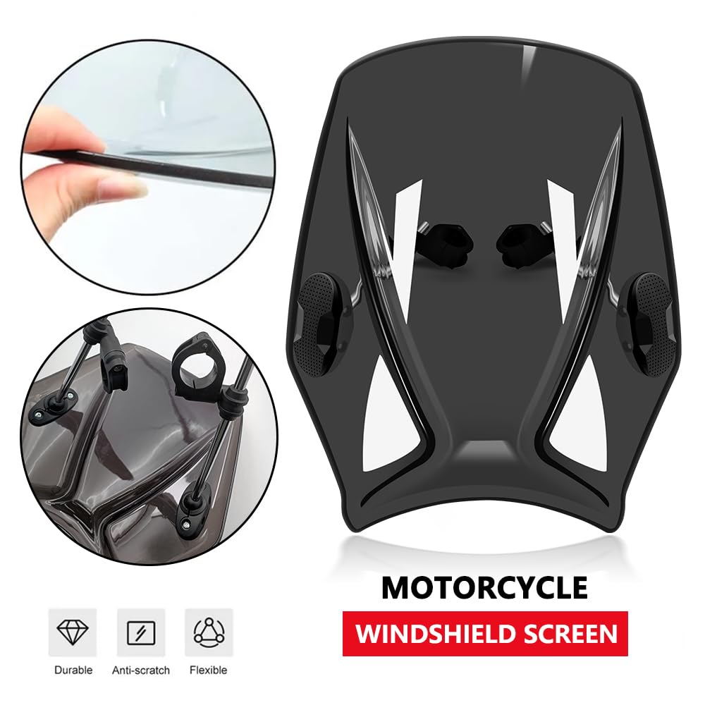 For SV650 SV650X 2025 2016-2025 2024 Wind Deflector Motorcycle Windshield Cover Screen Bike (Black)