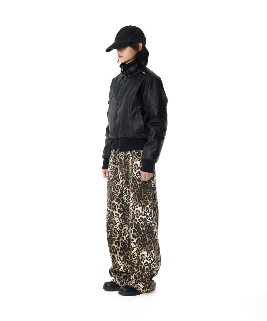 AAKAM Leopard Pattern Cotton Pants (Brown)