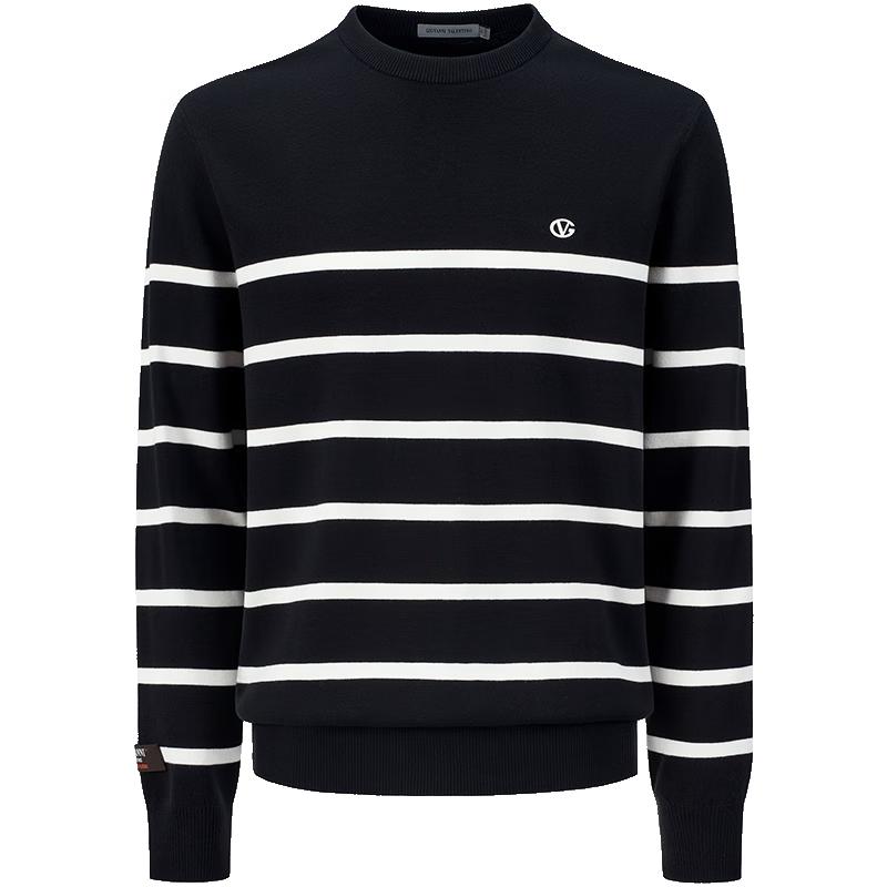 

GIOVANNI VALENTINO Men s Striped Cotton Round Neck Sweater L