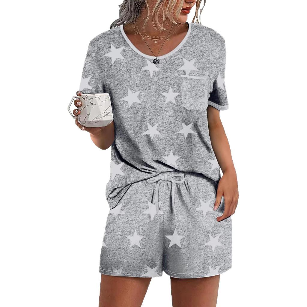 2026 Women's Summer Fashion Set: Round Neck Short Sleeve T-Shirt & Shorts for Casual Wear