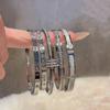 Light Luxury High-end Sense Slightly Inlaid Diamond Bracelet Women's Fashion Simple Titanium Steel Non-fading Bracelet Couple Versatile Jewelry