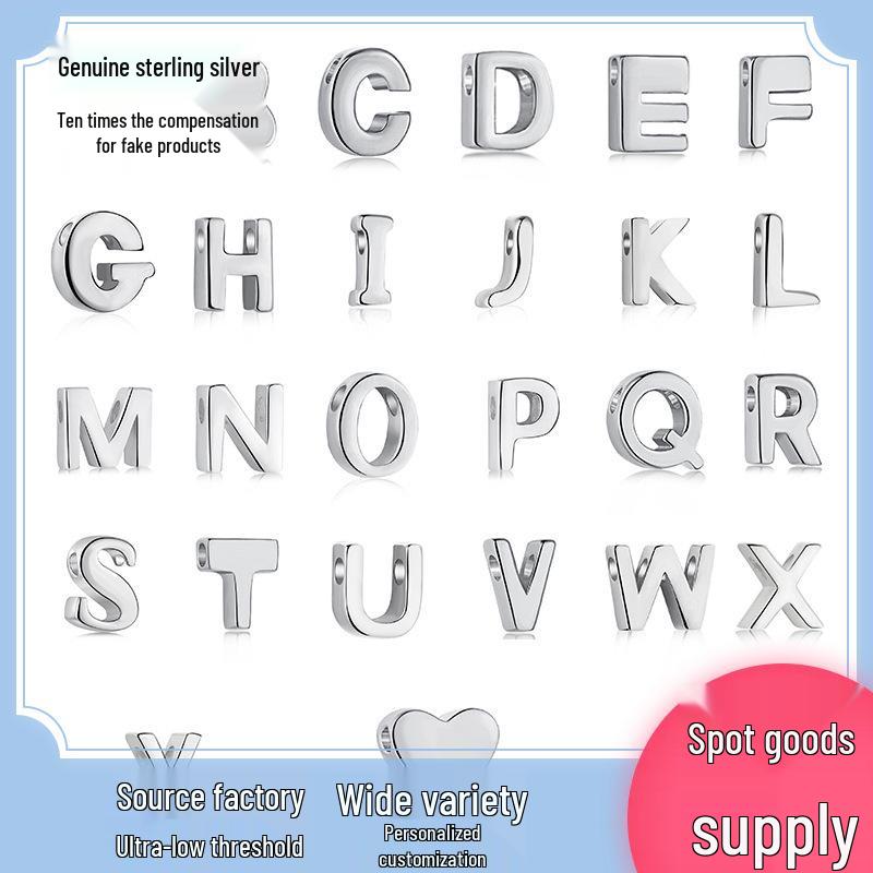 

Sterling Silver Alphabet Pendant Necklace – Minimalist Luxury Fashion for Women Silver