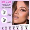 Natural Cluster Feather Lash Kit Segmented Eyelash Lash Glue Eyelash Grafting Kit Lash Extension Essential With Mix Effortless