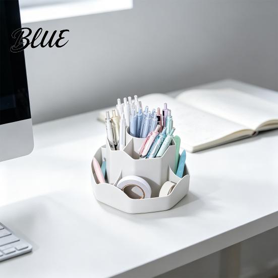 Multi-compartment Pencil Holder Rotating Pen with 9 Compartments 360 Degree Silent Smooth Spinning