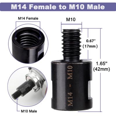 1pc M14 To M10 Thread Conversion Adapter - High-Quality Metal Drill & Polisher Adapter, Suitable for Polishing Machines, Drills