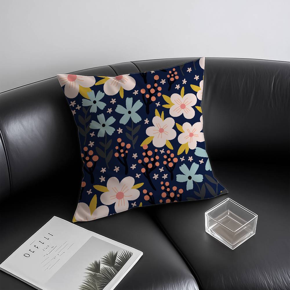 Spring and Summer Floral Pillow Case Anti-dustmite Invisible Zipper Sofa Bed