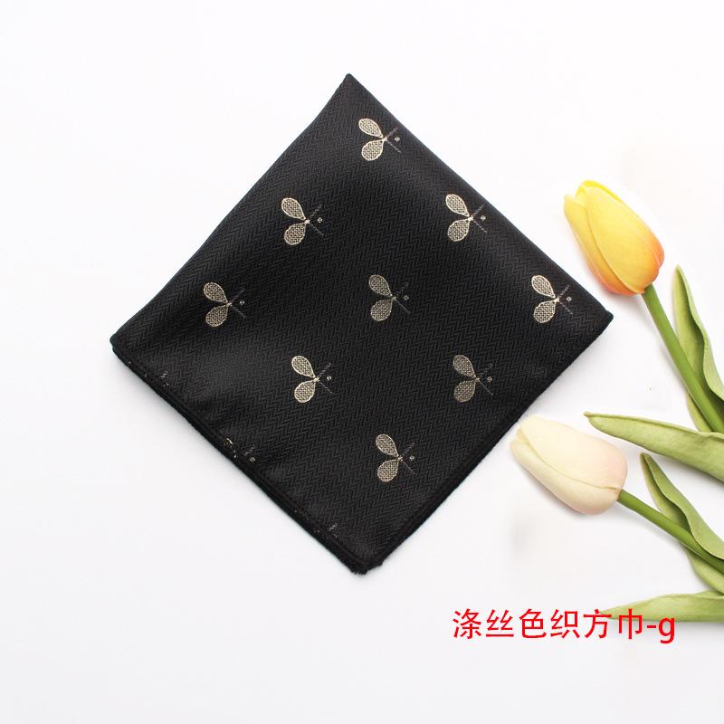 Spring And Summer Jacquard Yarn-Dyed Polyester Silk Small Square Towel Men'S Gentleman Suit Pocket Towel