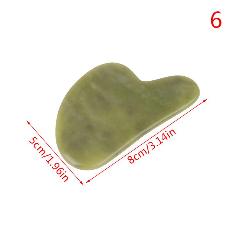 Gouache Scraper Natural Stone Gua Sha Massage Comb Head Body Meridian Scraping Reflexology Blood Circulation Jade Therapy Tools