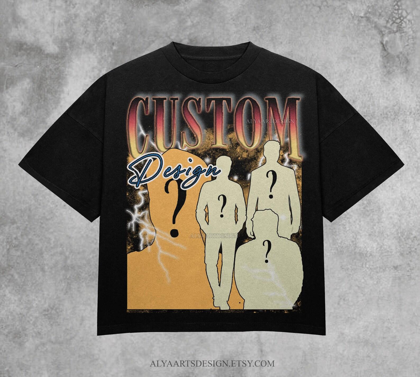 Custom Bootleg Portrait T-Shirt: Unisex Graphic Tee, Metal Style XL