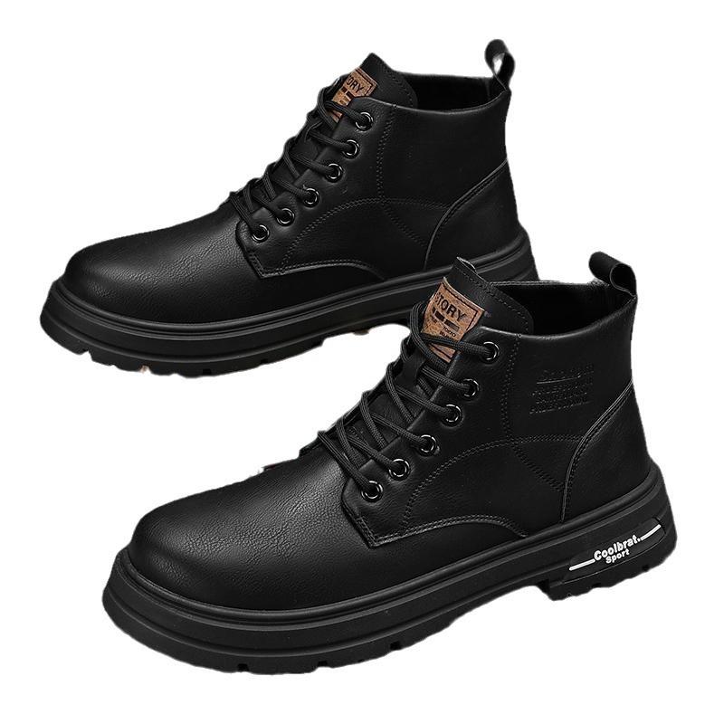 Men's shoes autumn and winter high-top Martin boots 2025 new men's British low-top casual leather shoes retro tooling shoes