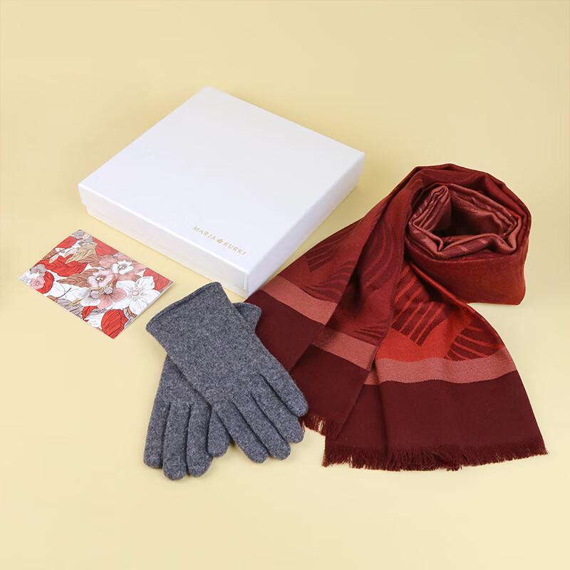 

MARJA KURKI Женский геометрический шерстяной шарф и перчатки One Size