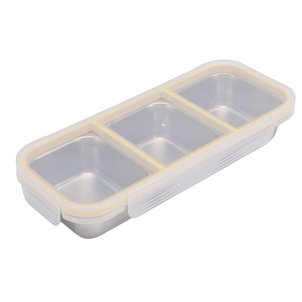 Snack Container   Proof Stainless Steel 3 Compartments Easy Cleaning Metal Snack Container