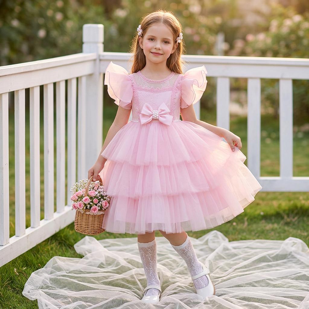Girls Tulle Beaded Princess Party Dress For Kids