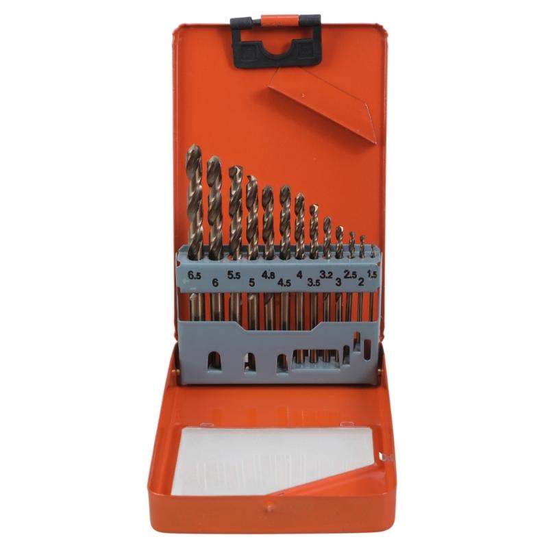 

High Performances 13Pieces M35 Cobalt Twist Drill Bits with Metal Storage Case 1.5-6.5mm for Metalwork and DIY Projects 1
