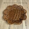 Hand-Woven Food Plate Vintage Wicker Basket Durable Bread Tray