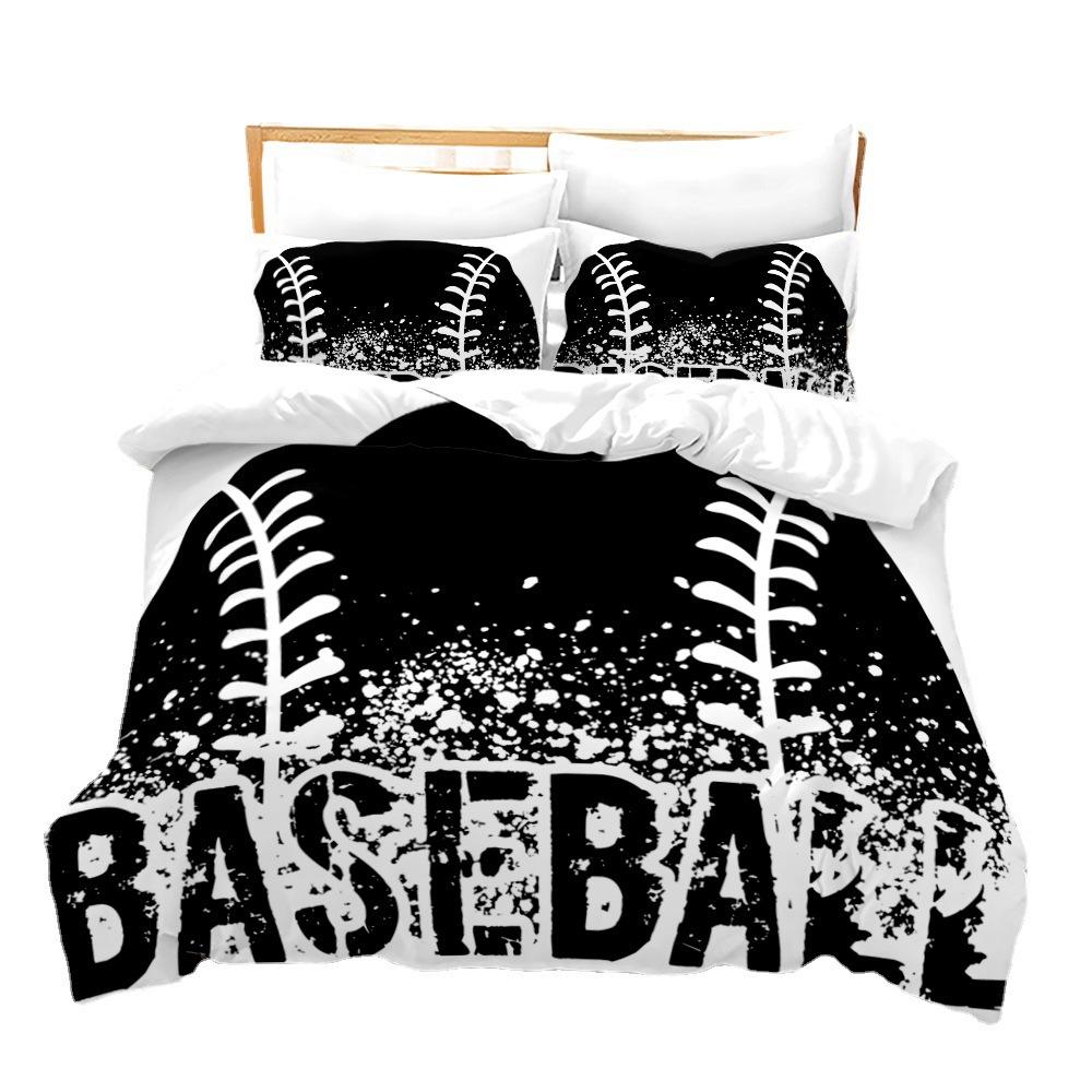 Quilt Cover Bedding Three-Piece 3D Digital Printing Campus Sports Baseball Kit