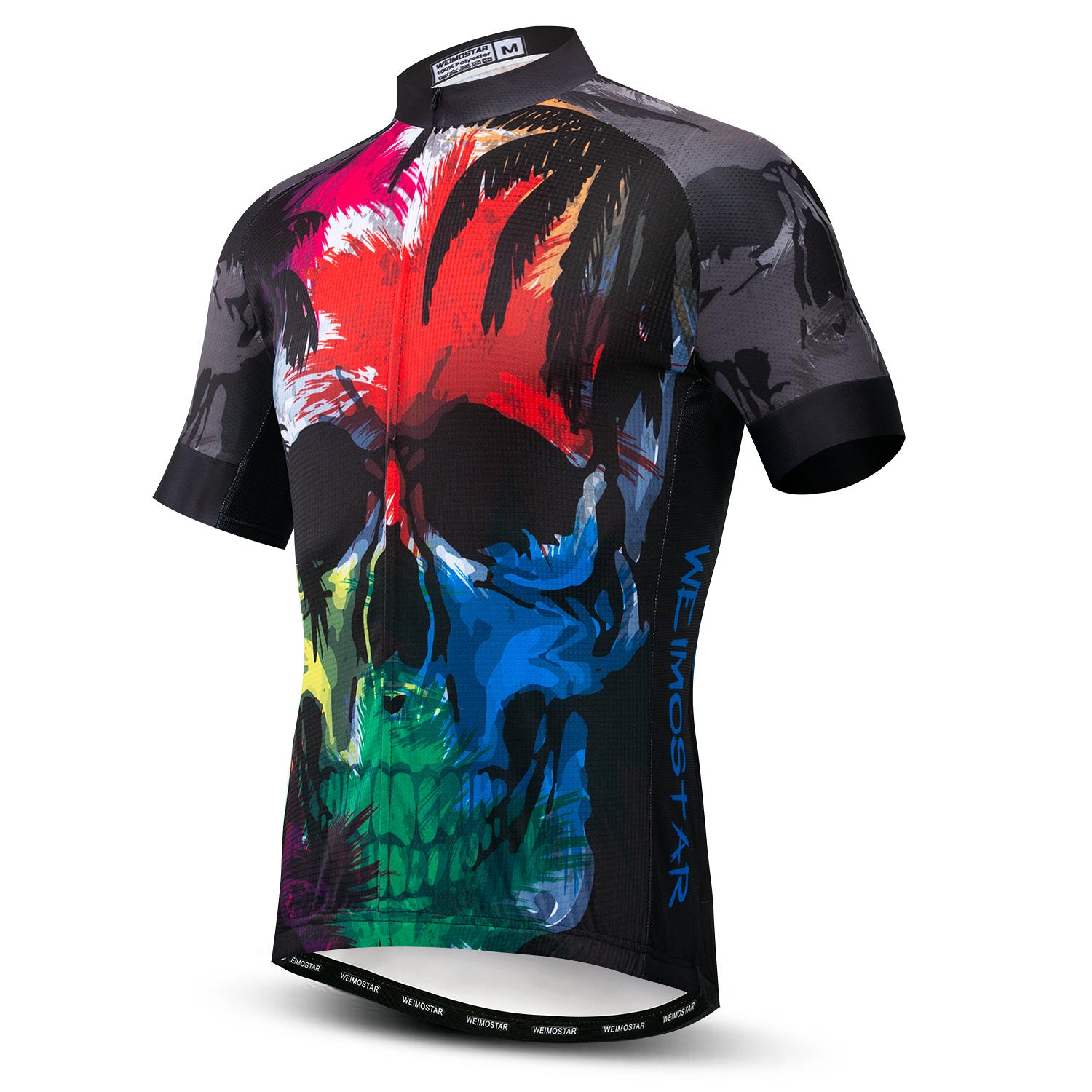 2026 Weimostar Skull Cycling Jersey Men Summer Breathable Bike Clothing Quick Dry MTB Bicycle Jersey Anti-UV Cycling Shirt Maillot S