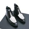 Fashion Men Fashion Chelsea Boots PU European and American Color blocked High cut Zipper Strap Business Dress Boots Size 38-46 Men Boots