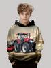 Boy Fashion 3D Print Car Tractor Hoodies Children Sweatshirt Hoodies Boy Tops Male Tracksuits Outdoors Clothes Outdoors Hoodies