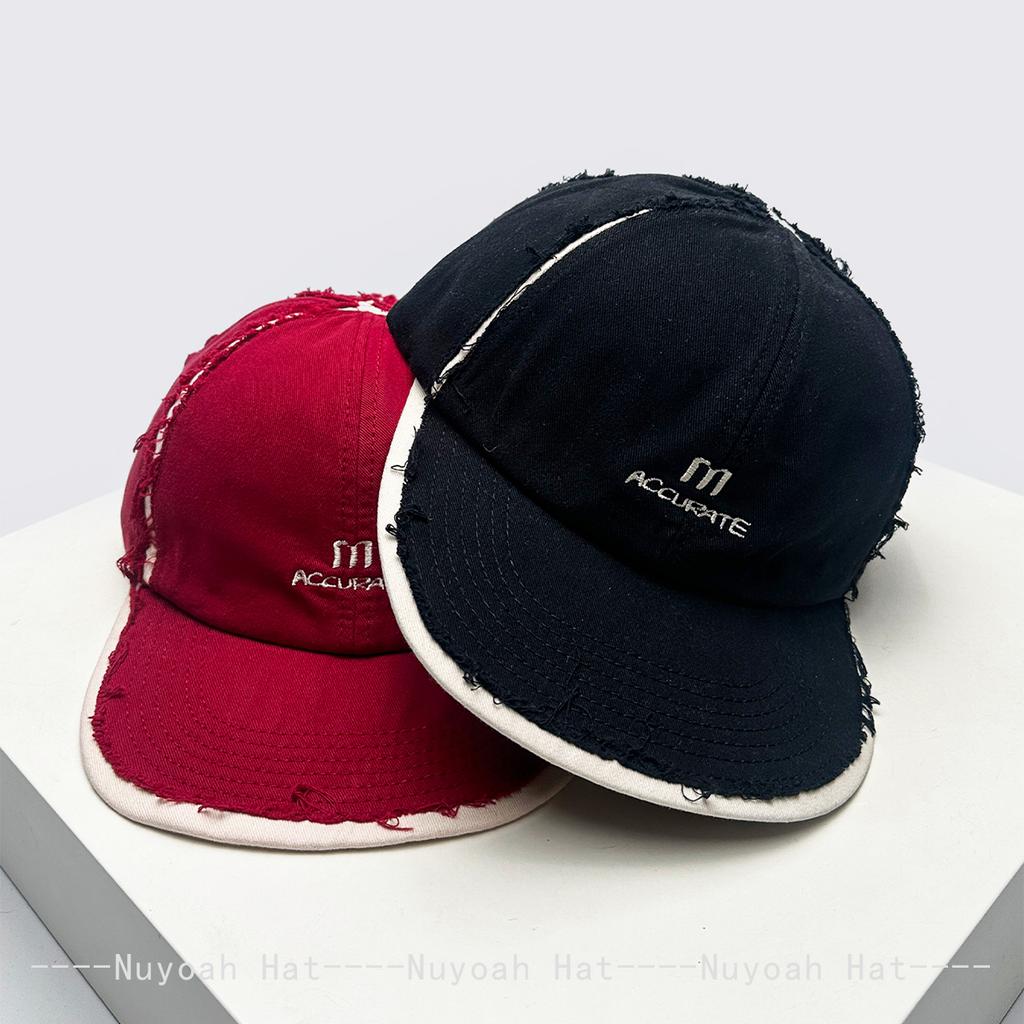 And Women Korean Style Vintage Embroidered M Letter Prints Baseball Caps Sun Protection Flat Brim All-Match Street Style Peaked Hats Fashion