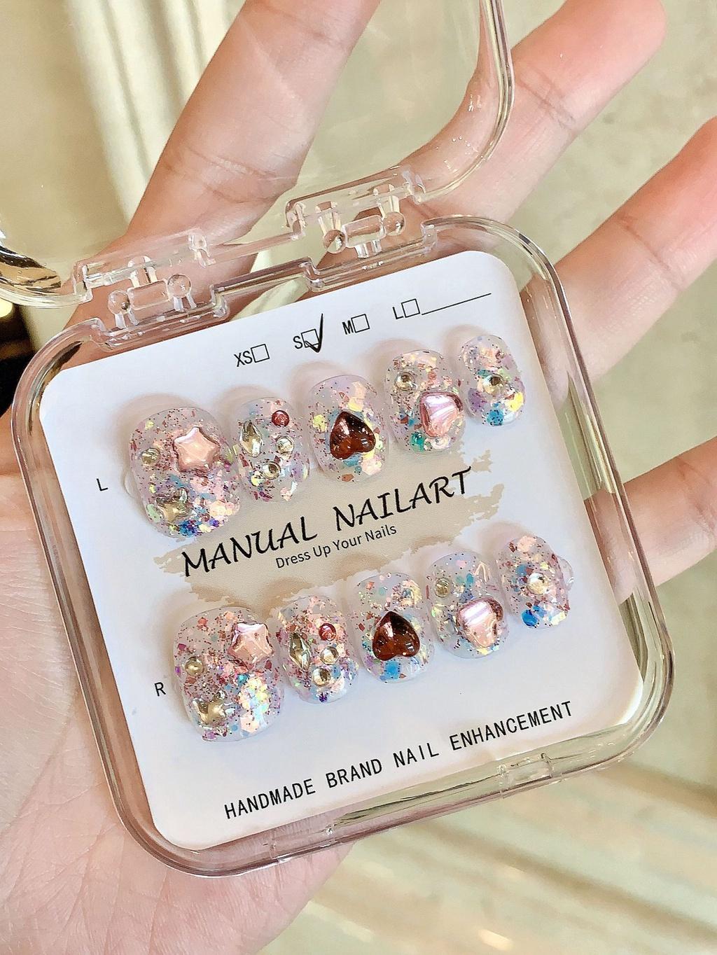 

Handcrafted Nail Unique Stickers For Women Annes Short Style Square S