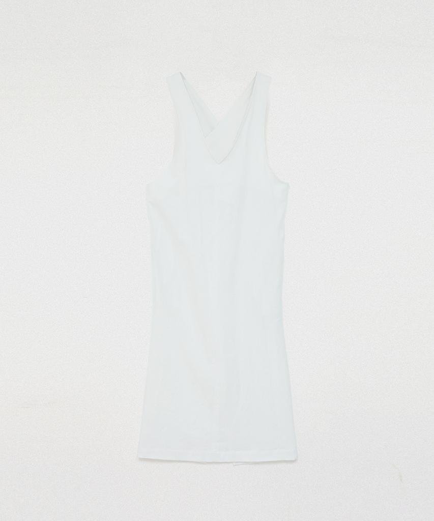 320SHOWROOM Two-Way Wrap Sleeveless Long Linen Dress White