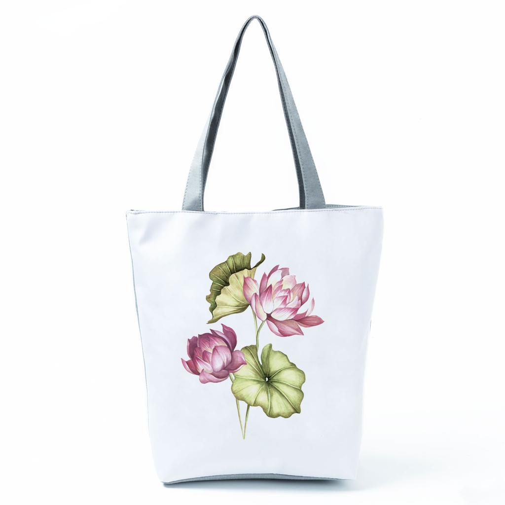 High Capacity Shoulder Bag Shopping Bags Bright Colors Floral Print Handbag Casual Travel Multi Functional Beach Bag Commuting Tote Bag