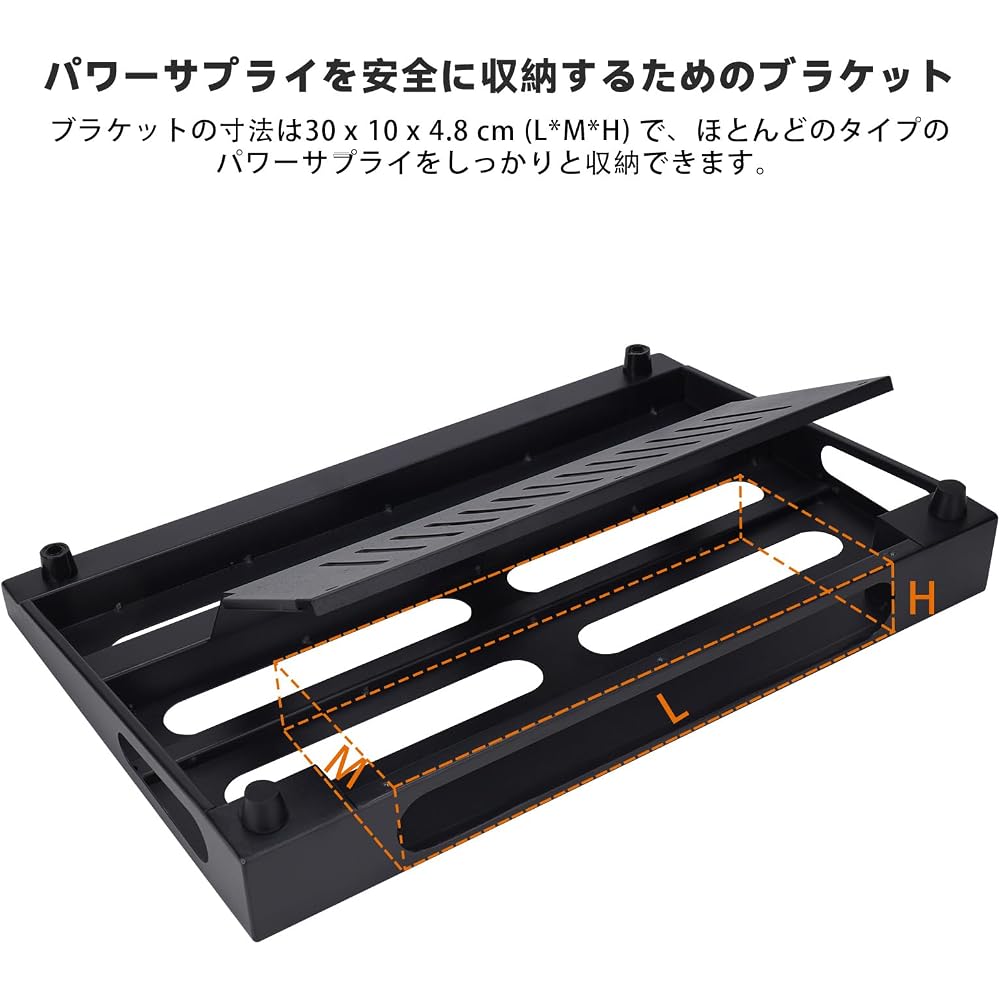 GOKKO Guitar Effect Board Pedal Board w/ Storage Bag (ML-Black)