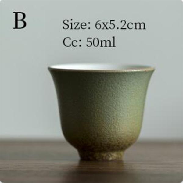 Ceramic Tea Cup Vintage Kung Fu Small Tea Bowl Coarse Pottery Tea Set