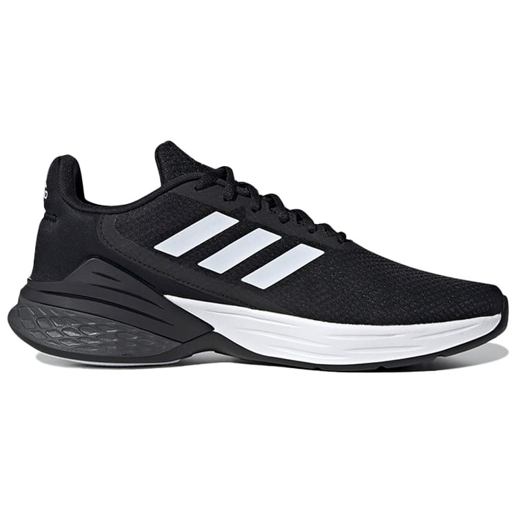 Adidas Response Fabric Cushioning Slip Resistant Cushioning Slip Resistant Low top Running Shoes Men's Black White FX3625