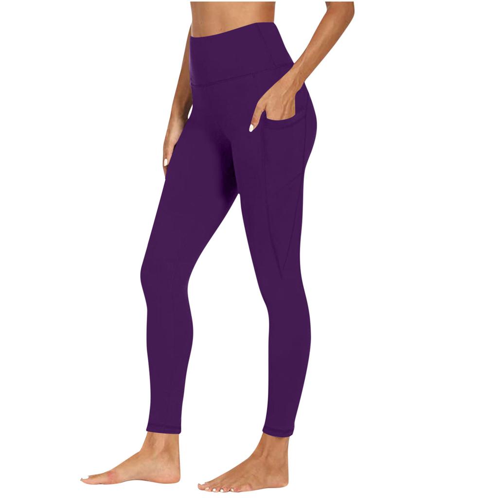 Damen Yogahose Mit Taschen Hoher Bund Fitness Leggings Trainingsstrumpfhose